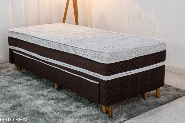 Cama Box Solteiro Livina Molas Ensacadas + Cama Auxiliar Orthoside - Imagem 3