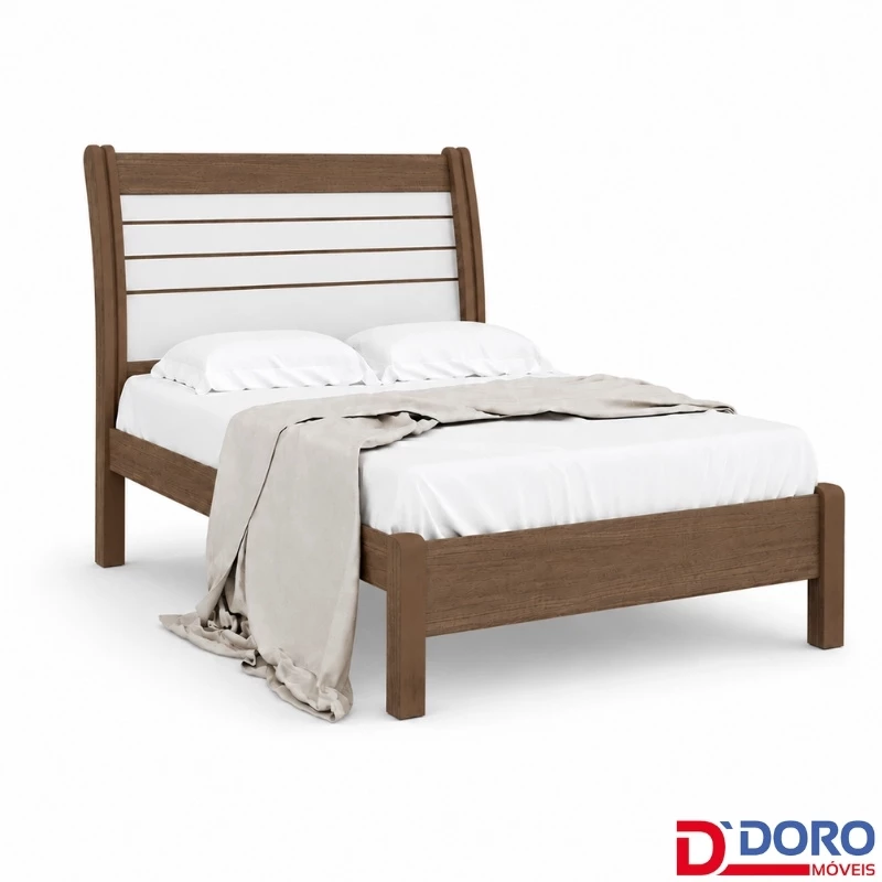 Cama Casal Esmeralda Plus 100% MDF Larg. 1.50m - D Doro (SEM COLCHÃO) - Imagem 2