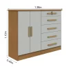 Cômoda New Athos Cinamomo/Off 5 Gavetas e Sapateira Larg. 1.36m - D Doro