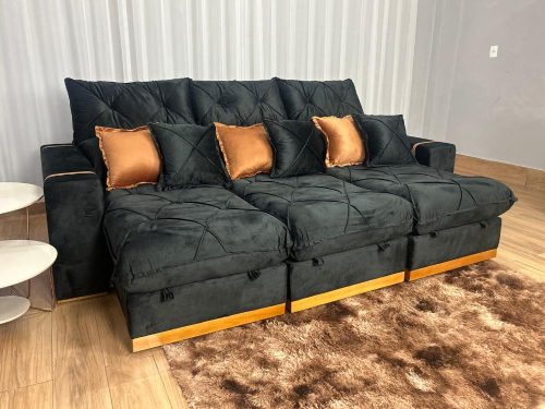 Sofá Retrátil e Reclinável Gran Bello 2,90m – Molas ensacadas - Imagem 4