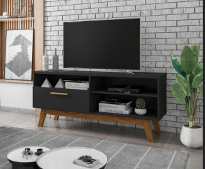 Alternative view of RACK PALÁDIO  TV ATÉ 55 POLEGADAS PÉS MADEIRA MACIÇA