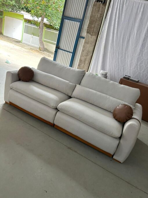 Sofá Cama Retrátil Alice 2,30m - Linho - Imagem 3