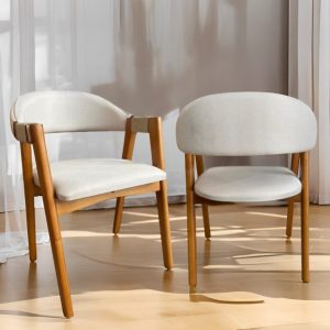 Alternative view of Kit 2 Cadeiras Ravenna Castanho/Linho Cinza – GARDIM MÓVEIS