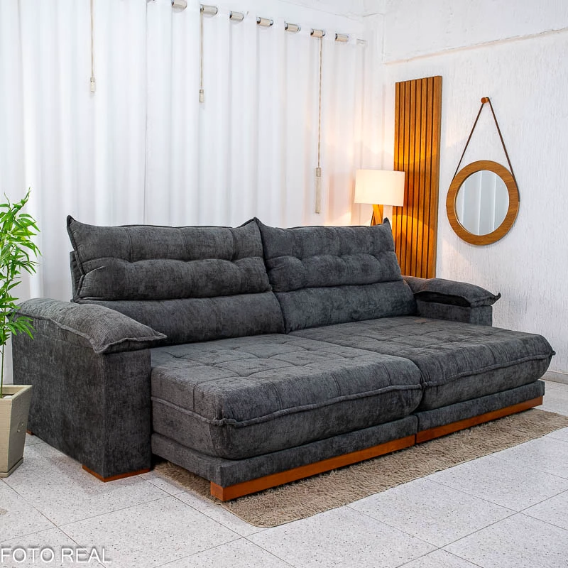 Sofá Retrátil Reclinável Itália 2.30m Molas Ensacadas