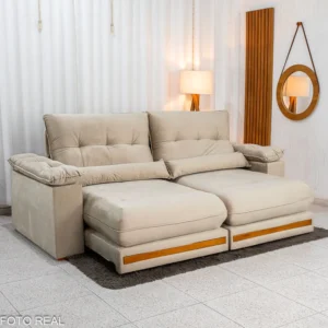 Sofá Retrátil Reclinável Master 2.50m Veludo - D33 e Molas Ensacadas