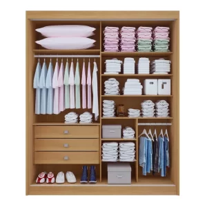 Alternative view of Roupeiro Atenas Ripado 2 Portas C/ 1 Espelho 100% MDF Larg. 1.85m - D'Doro