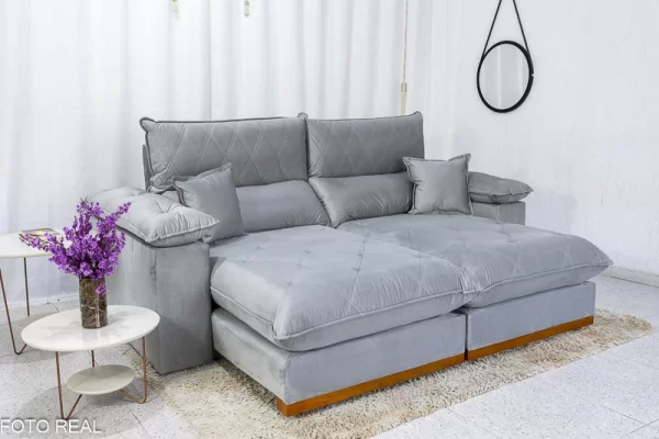 Sofá Retrátil Reclinável Amazon 2,30m  Molas Ensacadas D33 - Image 4