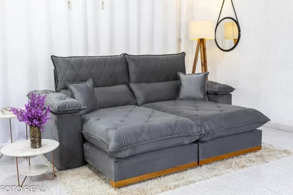 Sofá Retrátil Reclinável Amazon 2,30m  Molas Ensacadas D33 - Image 2