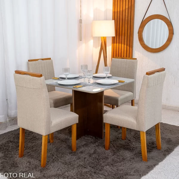 Mesa de Jantar Moscou 90x90 Vidro Off - Imagem 4