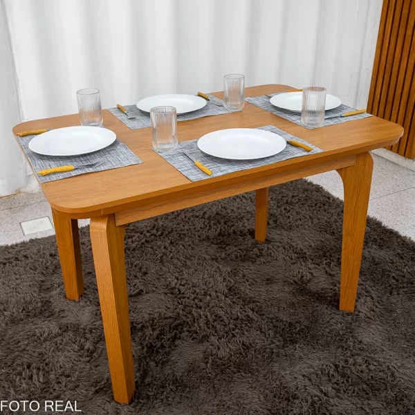 Mesa de Jantar Cinamomo Rufato + 4 Cad. - Imagem 4