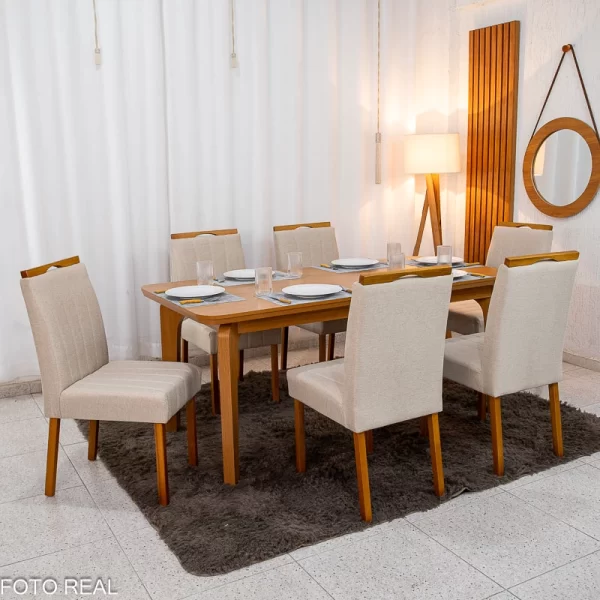 Mesa de Jantar Londrina 180x90 Cinamomo + 6 Cadeiras - Imagem 13