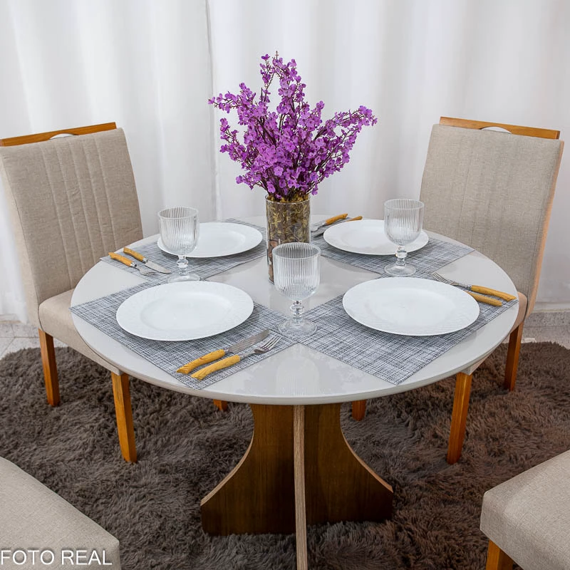 Mesa de Jantar Redonda 100cm Vidro