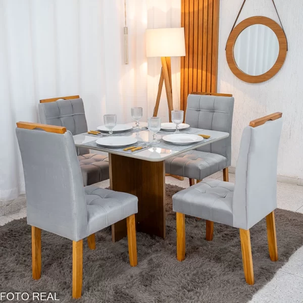 Mesa de Jantar Moscou 90x90 Vidro Off - Imagem 3