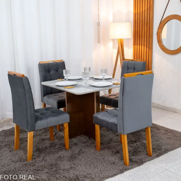 Mesa de Jantar Moscou 90x90 Vidro Off