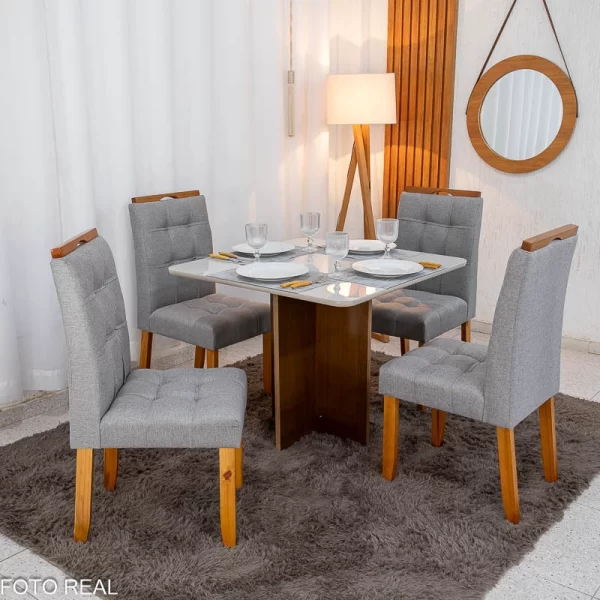 Mesa de Jantar Moscou 90x90 Vidro Off - Imagem 2