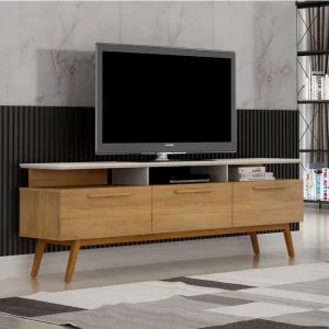 Rack Bancada São Paulo Larg.2.00m Off/Cinamomo para TV até 70