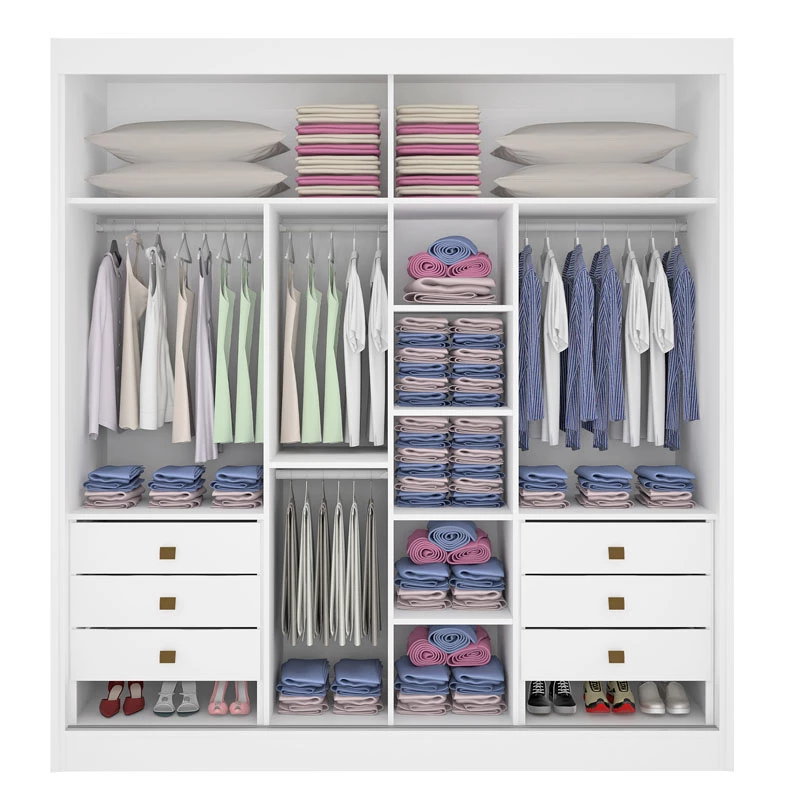 Guarda-Roupa Casal 2 Portas Titanium Ripado MDF  Larg. 2.20m D Doro - Imagem 5