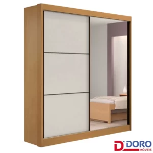 Alternative view of Roupeiro Atenas 2 Portas C/ 1 Espelho 100% MDF Portas Flex Larg. 1.85m D'Doro