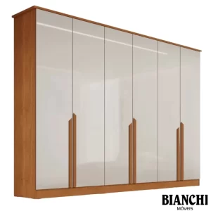 Guarda-roupa Casal Bianca 6 Portas Larg. 2.30m 100% MDF - Bianchi