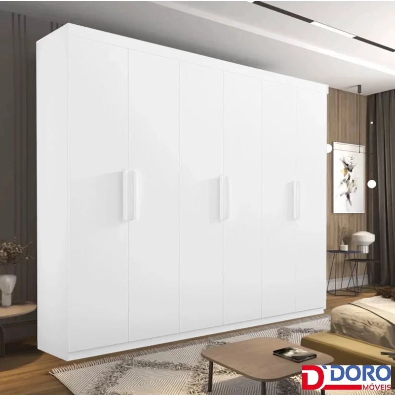 Guarda-Roupa Casal Colibri 6 Portas 6 Gavetas Larg. 2.05m - Imagem 3