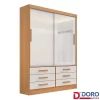 Roupeiro Solteiro Merídian 2 portas c/ 1 Espelho 6 Gavetas Larg. 1.35m - D Doro