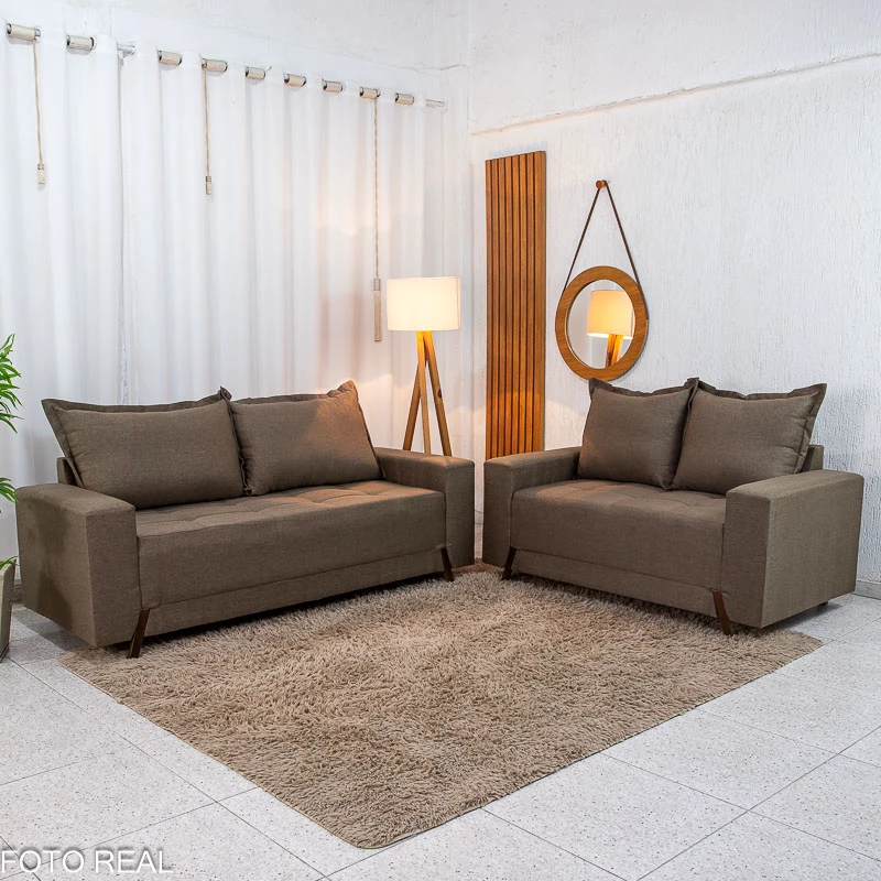 Sofá 2 e 3 Lugares cod. 8100 - Linho - Imagem 3