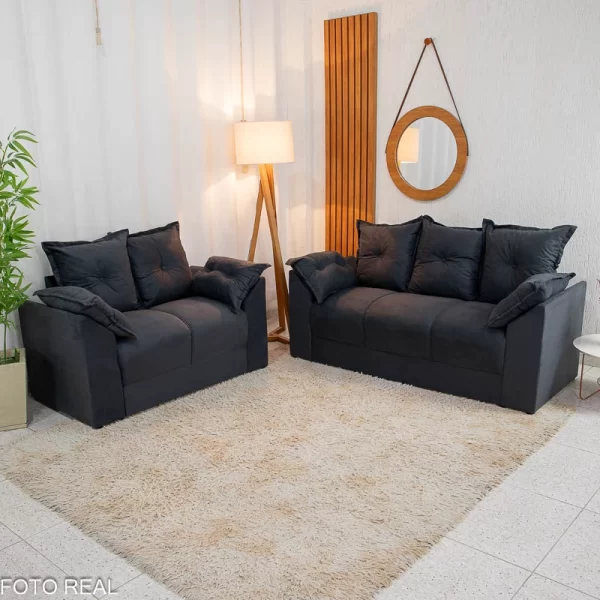 Sofá 3 e 2 lugares Petra Veludinho - Imagem 2