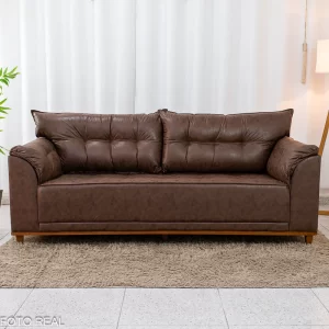 Sofá Living 3 Lugares Gramado Larg. 2,10m - Korino Nobuck