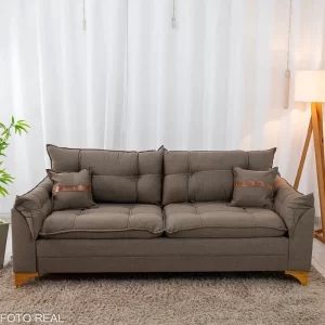 Alternative view of Sofá living 3 Lugares Creta 1,80m - Linho