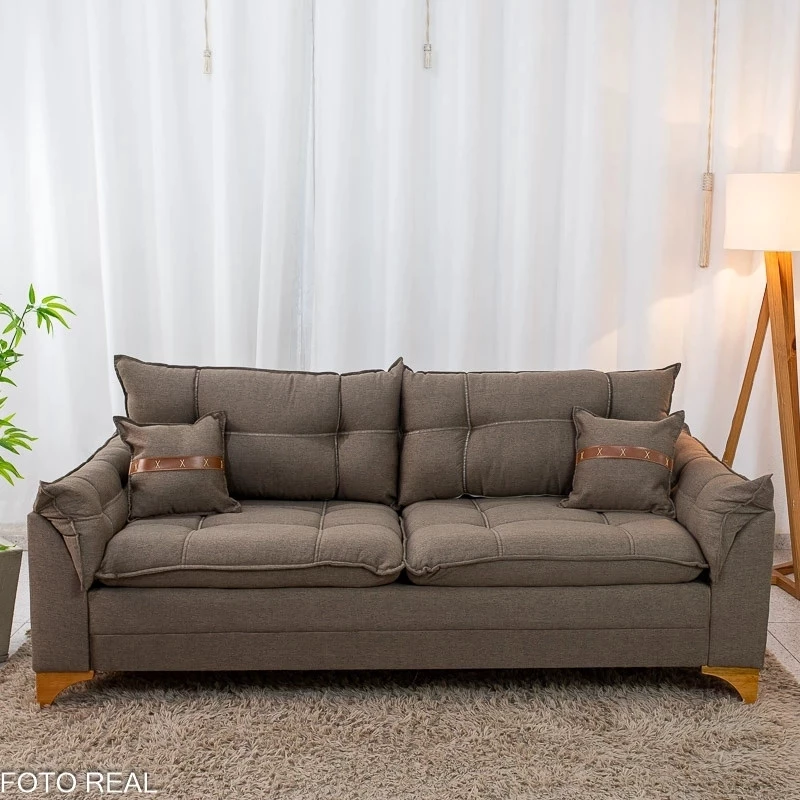 Sofá living 3 Lugares Creta 2,00m - Linho - Imagem 3