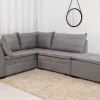 Sofá Canto 5 lugares com Puff Viena
