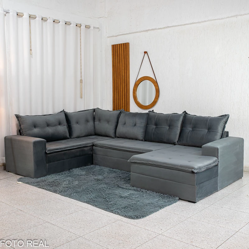Sofá de Canto Leblon 3,20m Chaise Lado Esquerdo