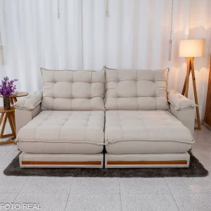 Alternative view of Sofá Retrátil Reclinável Veneza 2,30m Molas Ensacadas D33 -Linho