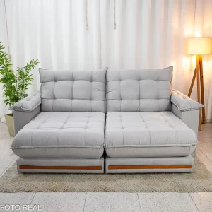 Sofá Retrátil Reclinável Veneza 2,30m Molas Ensacadas D33 -Linho