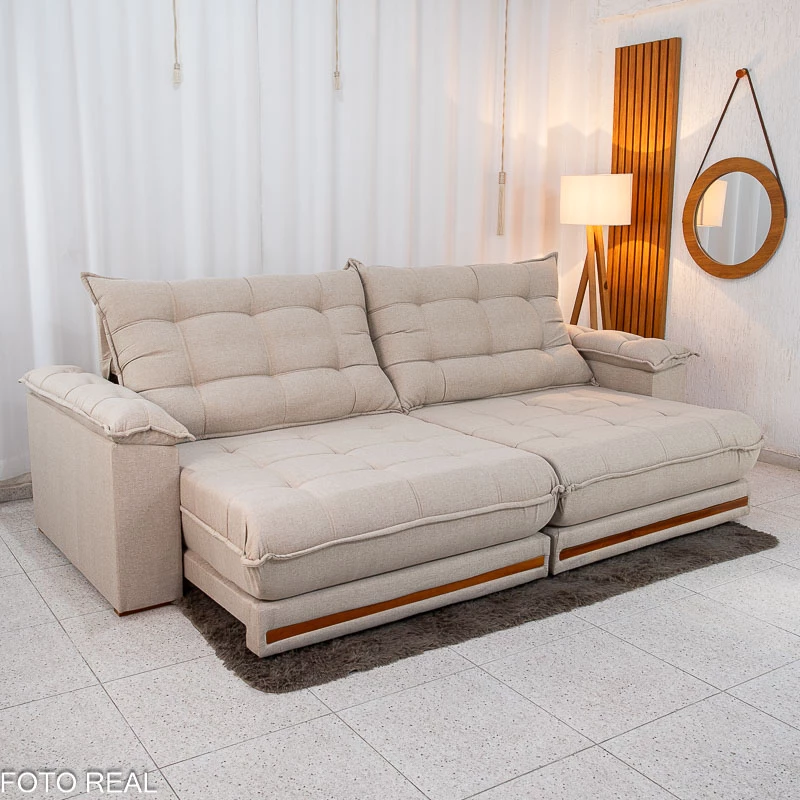 Sofá Retrátil Reclinável Veneza 2,90m Molas Ensacadas D33 - Imagem 3