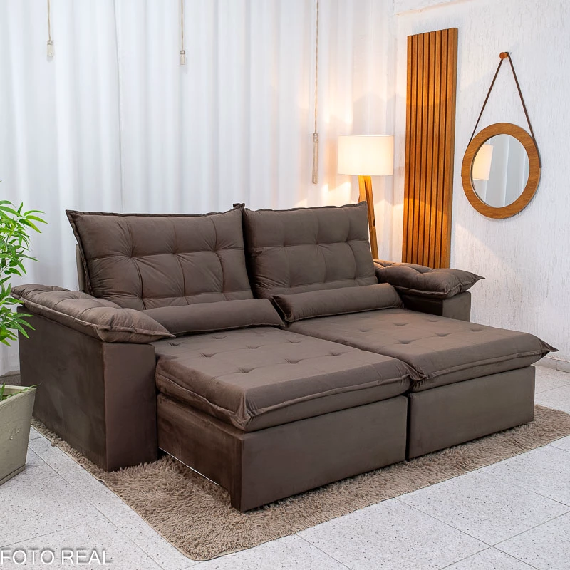 Sofá Retrátil Reclinável Confort 2,30m - Imagem 3