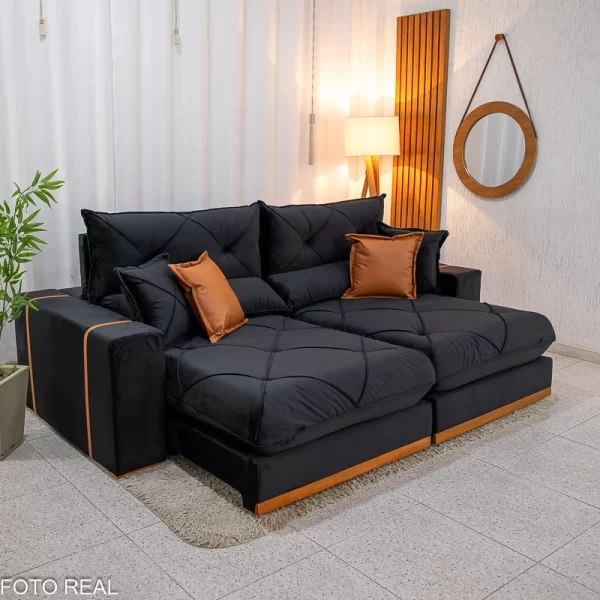 Sofá Retrátil Reclinável Derek 2,30m - Molas Ensacadas D33 - Imagem 9