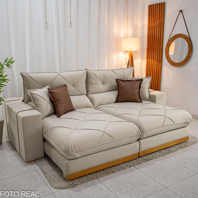 Sofá Retrátil Reclinável Derek 2,90m - D33 e Molas Ensacadas (veludo) - Imagem 5