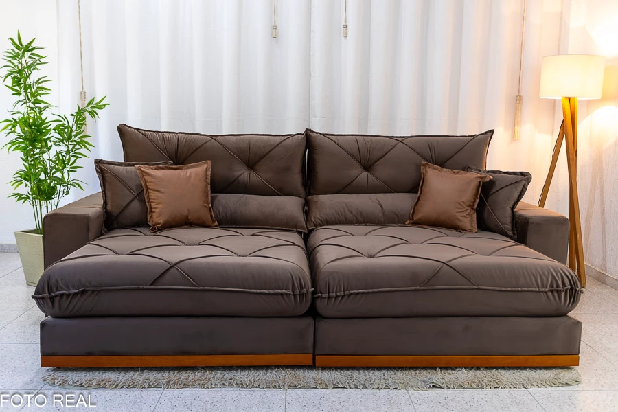 Sofá Retrátil Reclinável Derek 2,90m - D33 e Molas Ensacadas (veludo) - Imagem 4