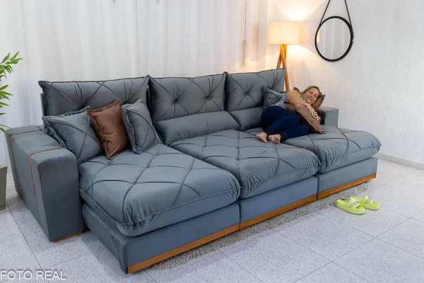 Sofá Retrátil Reclinável Derek 3,20m Molas Ensacadas D33