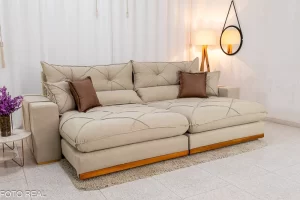 Alternative view of Sofá Retrátil Reclinável Derek 2,90m - D33 e Molas Ensacadas (Linho)