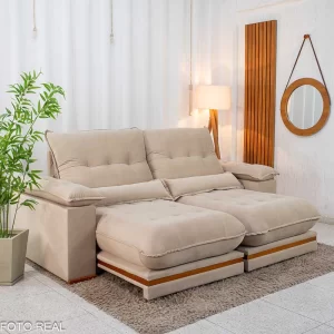 Sofá Retrátil Reclinável Buenos Aires 2,30m - Molas Ensacadas D33