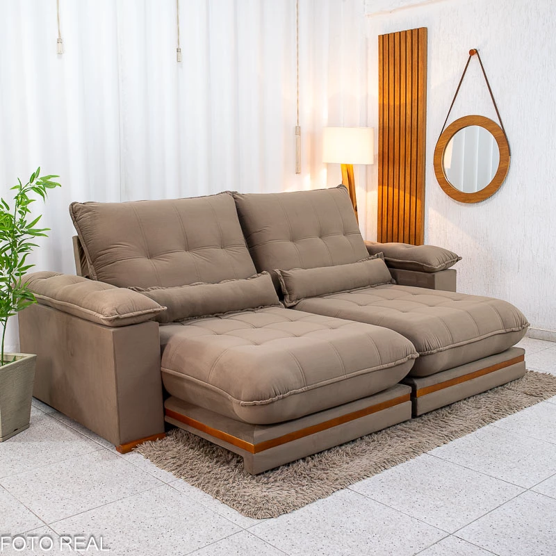 Sofá Retrátil Reclinável Buenos Aires 2,50m - Molas Ensacadas D33 - Imagem 7