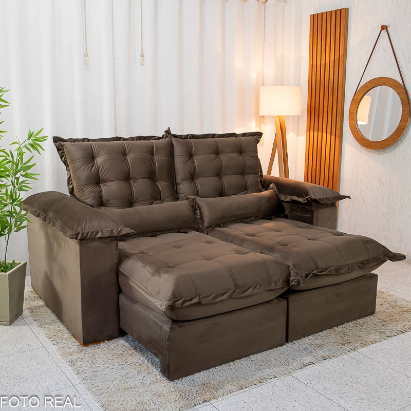 Sofá Retrátil Reclinável Tesla 2,50m  - Espuma Pró Aditivada - Imagem 2