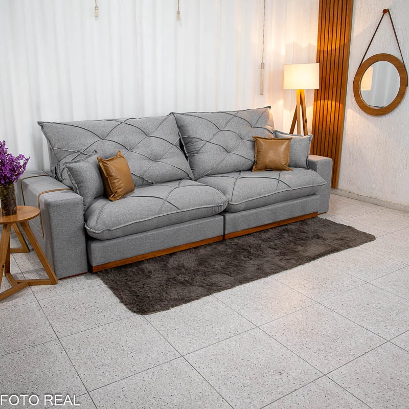 Sofá Retrátil Reclinável França 2,90m - D33 e Molas Ensacadas (Linho) - Imagem 3