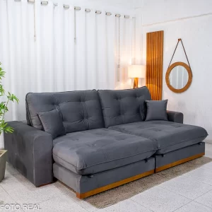 Sofá Retrátil Reclinável Dallas 2,90m - Molas Ensacadas