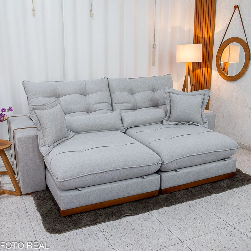 Sofá Retrátil e Reclinável Espanha Premium 2,50m - Molas Ensacadas D33 - Imagem 2