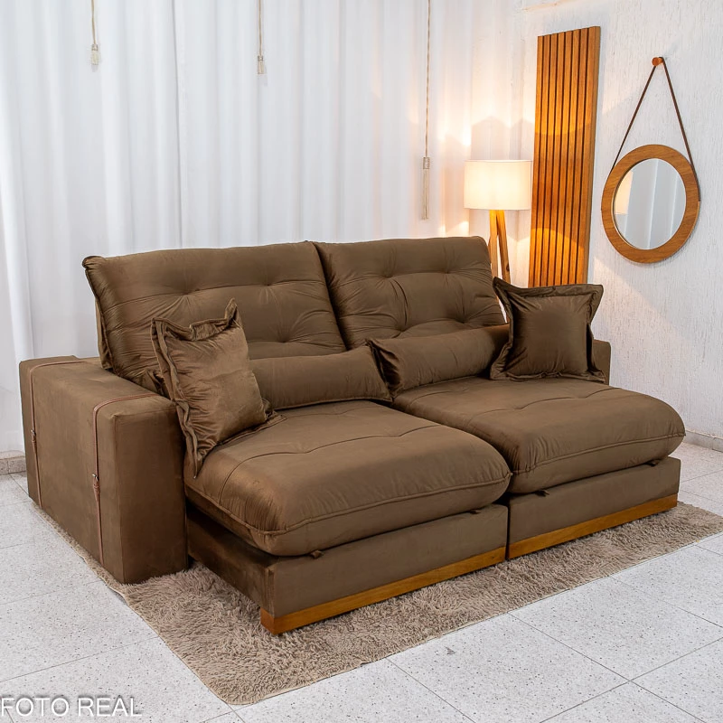 Sofá Retrátil e Reclinável Espanha Premium 2,50m - Molas Ensacadas D33 - Imagem 4