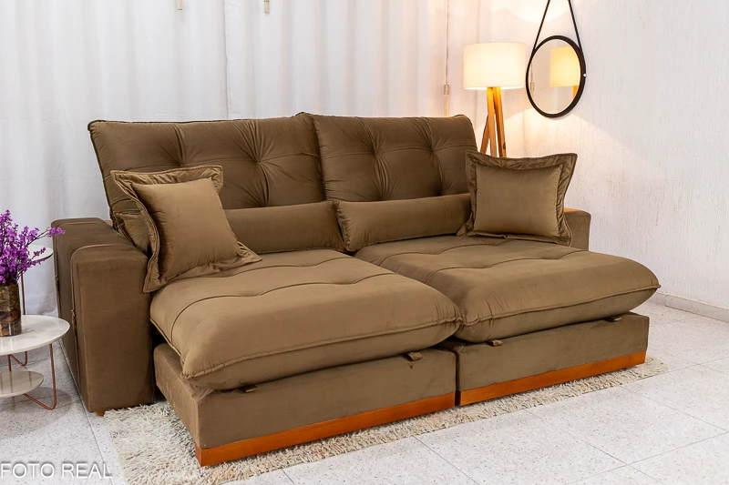 Sofá Retrátil e Reclinável Espanha Premium 2,50m - Molas Ensacadas D33 - Imagem 9