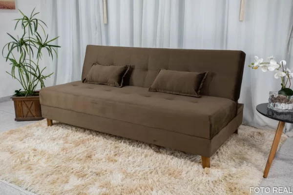 Sofá Cama Arpoador Veludo Larg. 1.85m - Imagem 2